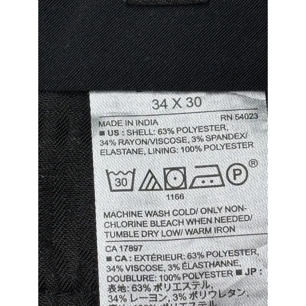 Banana Republic Mens Slim Fit Blue Glen Check Plaid Dress Pants 34x30 Stretch